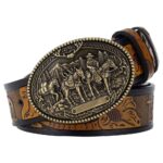 Ceinture Western en cuir pour homme