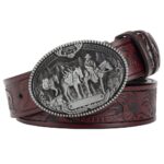 Ceinture Western en cuir pour homme
