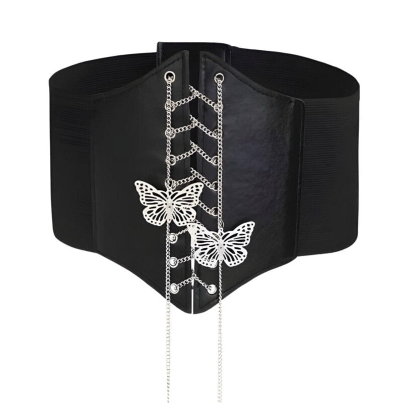 Molly Model Corset Belt with Butterfly Chain