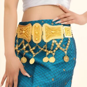 Moroccan Belt in Gold with Interlacing Pendants