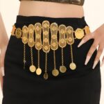 Moroccan Gold Patterned Belt with Medallions