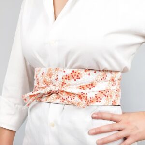 Obi Belt with Cherry Blossom Pattern