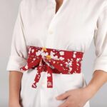 Obi Belt with Plum Blossom Pattern