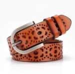 Ceinture en cuir ajourée pour femme