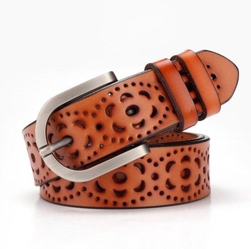 Ceinture en cuir ajourée pour femme