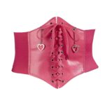 Pink Corset Belt with Heart Chains