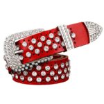Ceinture à Strass en Cuir pour femme