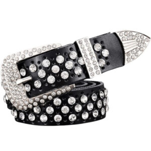 Ceinture à Strass en Cuir pour femme
