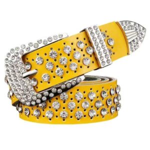 Ceinture à Strass en Cuir pour femme