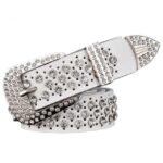 Ceinture à Strass en Cuir pour femme
