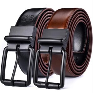 Ceinture réversible en cuir 2 en 1 pour homme
