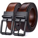 Ceinture réversible en cuir 2 en 1 pour homme