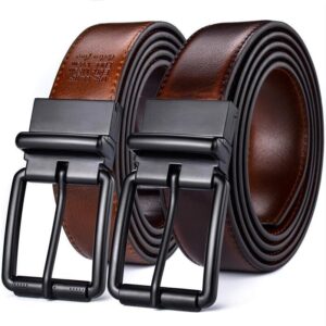 Ceinture réversible en cuir 2 en 1 pour homme