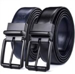 Ceinture réversible en cuir 2 en 1 pour homme