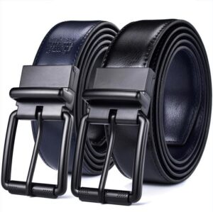 Ceinture réversible en cuir 2 en 1 pour homme