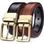 Ceinture réversible en cuir 2 en 1 pour homme