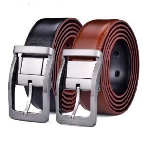 Ceinture réversible en cuir 2 en 1 pour homme