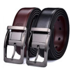 Ceinture réversible en cuir 2 en 1 pour homme