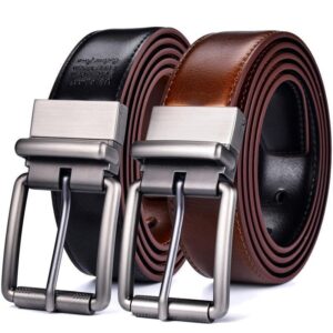 Ceinture réversible en cuir 2 en 1 pour homme