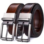 Ceinture réversible en cuir 2 en 1 pour homme