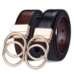 Ceinture réversible en cuir 2 en 1 pour femme