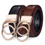 Ceinture réversible en cuir 2 en 1 pour femme
