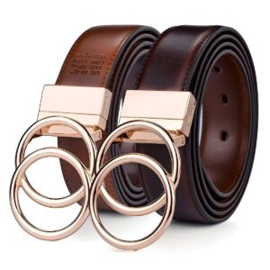 Ceinture réversible en cuir 2 en 1 pour femme