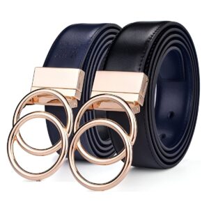 Ceinture réversible en cuir 2 en 1 pour femme