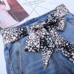 Sash Belt with Pink Floral Patterns