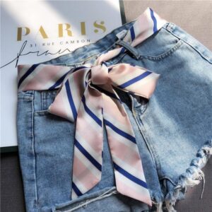 Sash belt with blue stripes