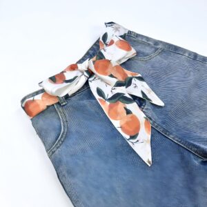 Scarf Belt with Abstract Orange Patterns