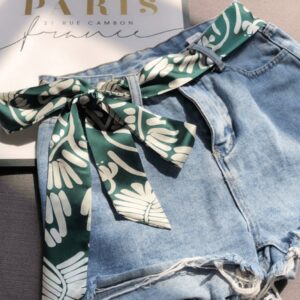 Scarf Belt with Tropical Pattern