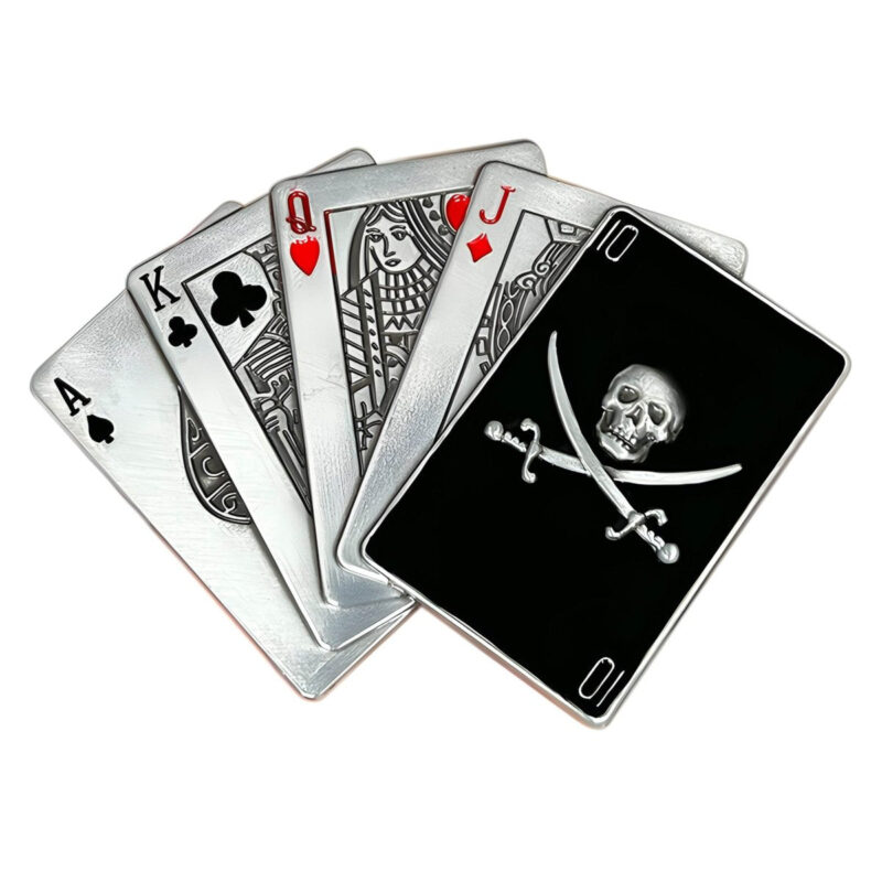 Skull Belt Buckle Pirate Card Game