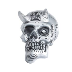 Skull Belt Buckle with Horns