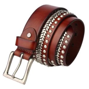 Ceinture Cloutée avec Chevrons