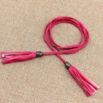 Ceinture fine à nouer modèle Tumunia - Rose / 80-130 cm