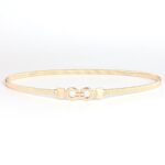 Thin gold stretch metal belt for women