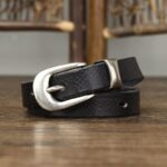 Ceinture fine en cuir pour femme