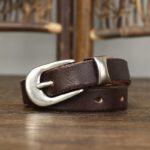 Ceinture fine en cuir pour femme