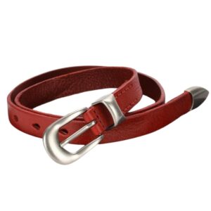 Thin leather belt for women