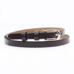 Thin leather belt for women