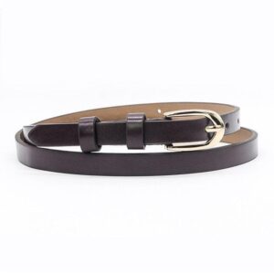 Thin leather belt for women