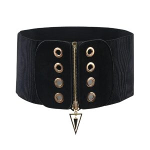 Triangle Zip Closure Corset Belt with Eyelets