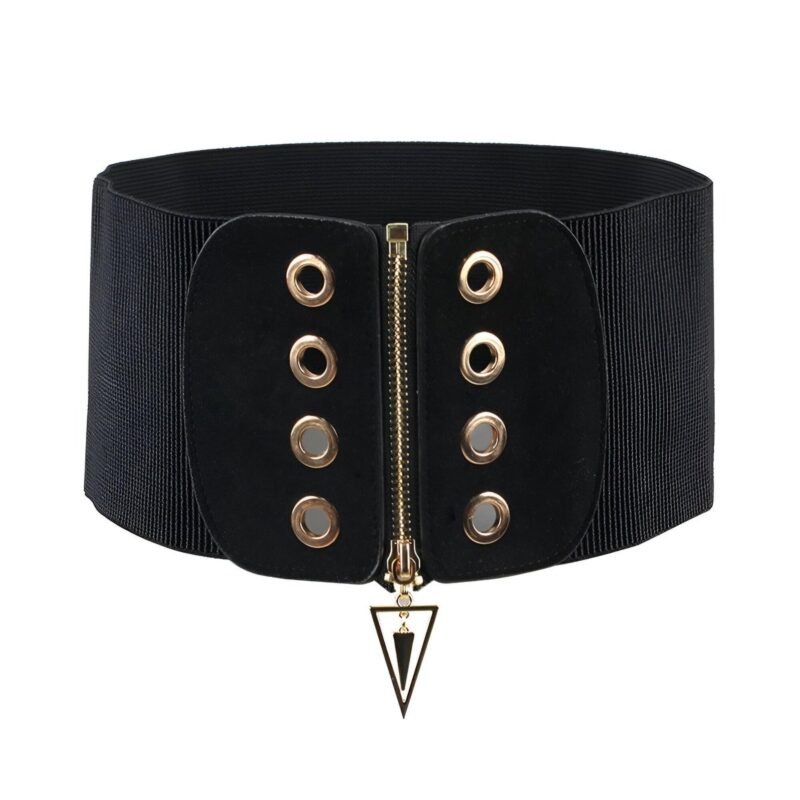 Triangle Zip Closure Corset Belt with Eyelets