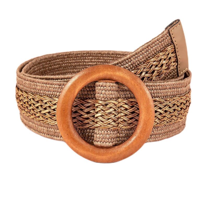 Wide Raphia Belt
