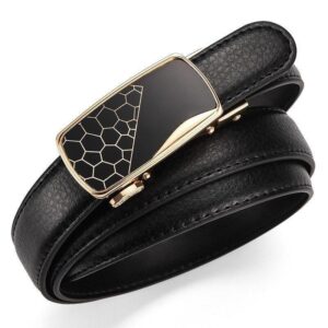 Ceinture femme à boucle automatique dorée