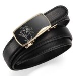 Ceinture femme à boucle automatique dorée