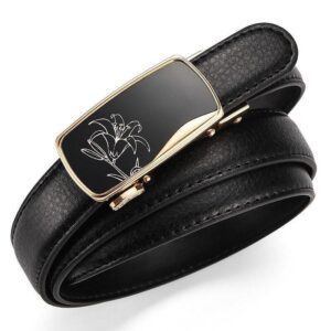 Ceinture femme à boucle automatique dorée