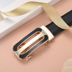 Ceinture en cuir à boucle automatique pour femme