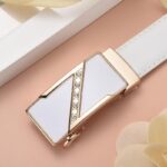 Ceinture en cuir à boucle automatique pour femme
